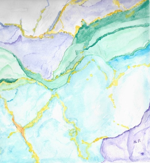 Abstract watercolor inspired by music memories