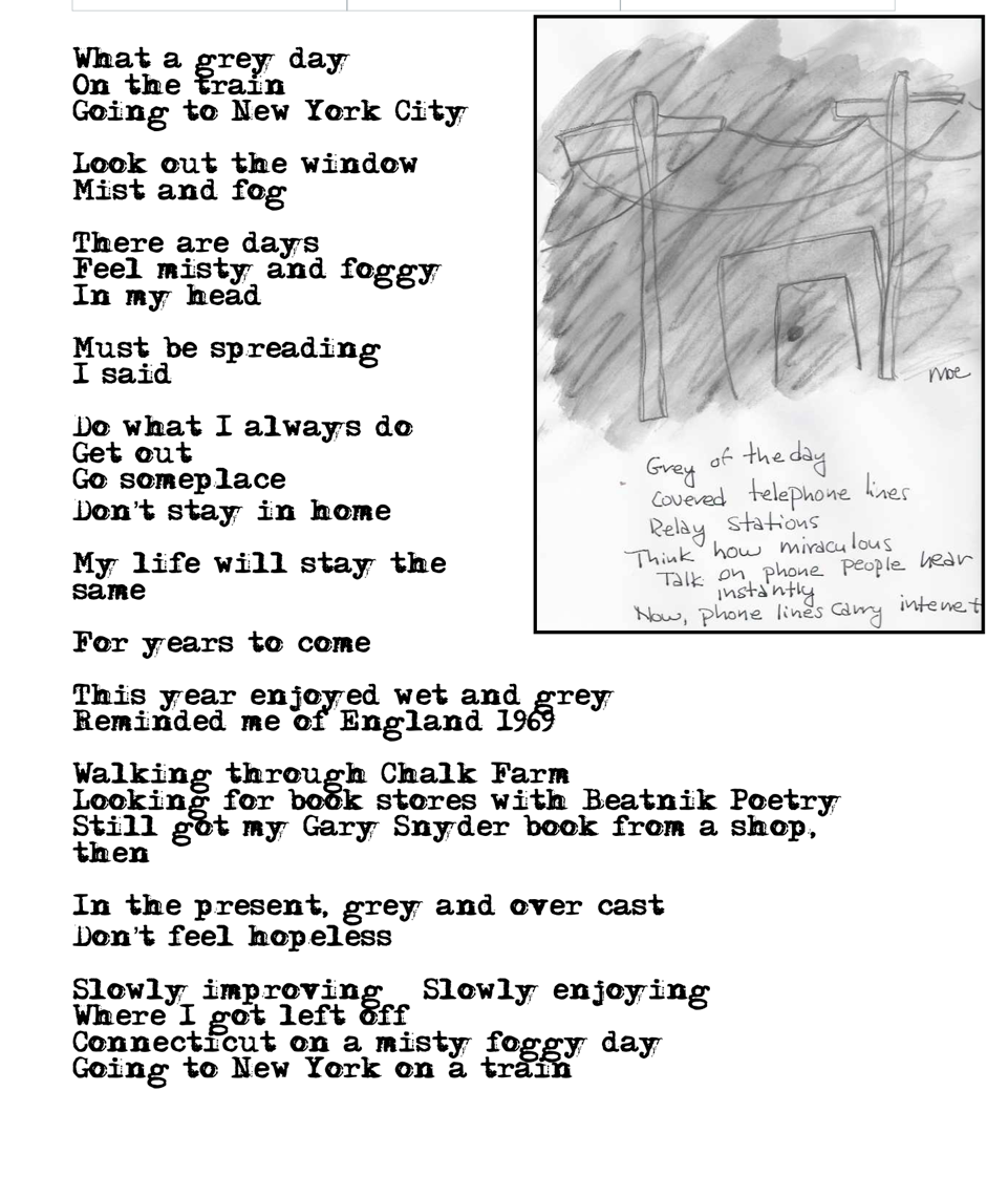 Misty Foggy — poem and drawing by Moe