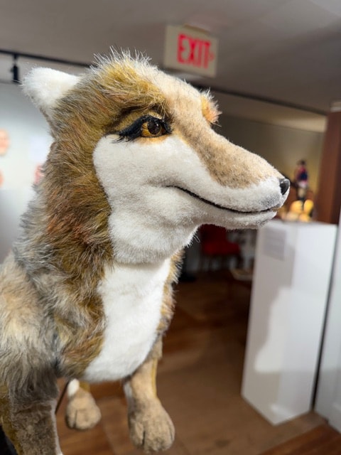 Realistic wolf or coyote puppet close-up — Kent CT Puppetry Exhibit