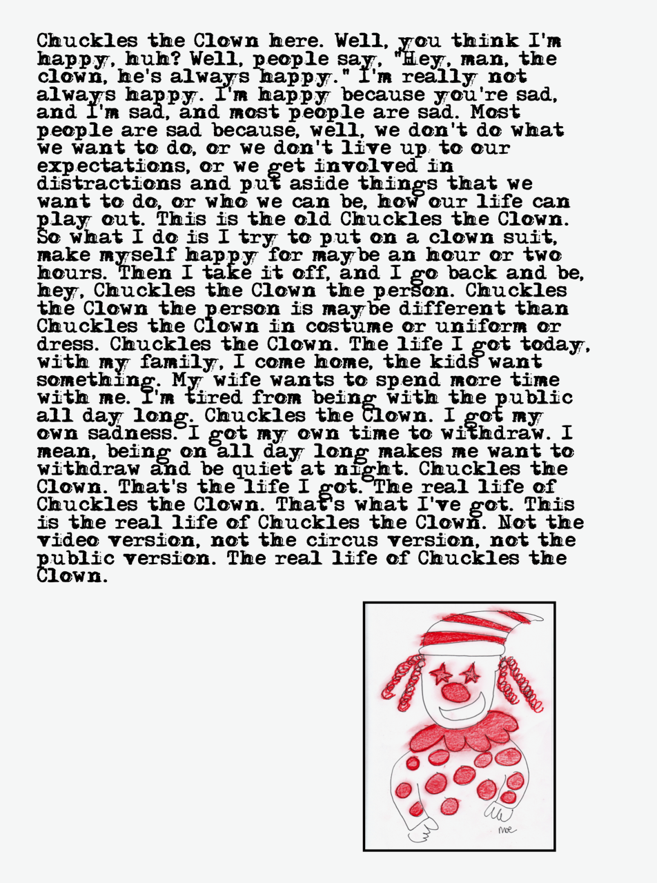 Chuckles the Clown — poem and illustration by Moe