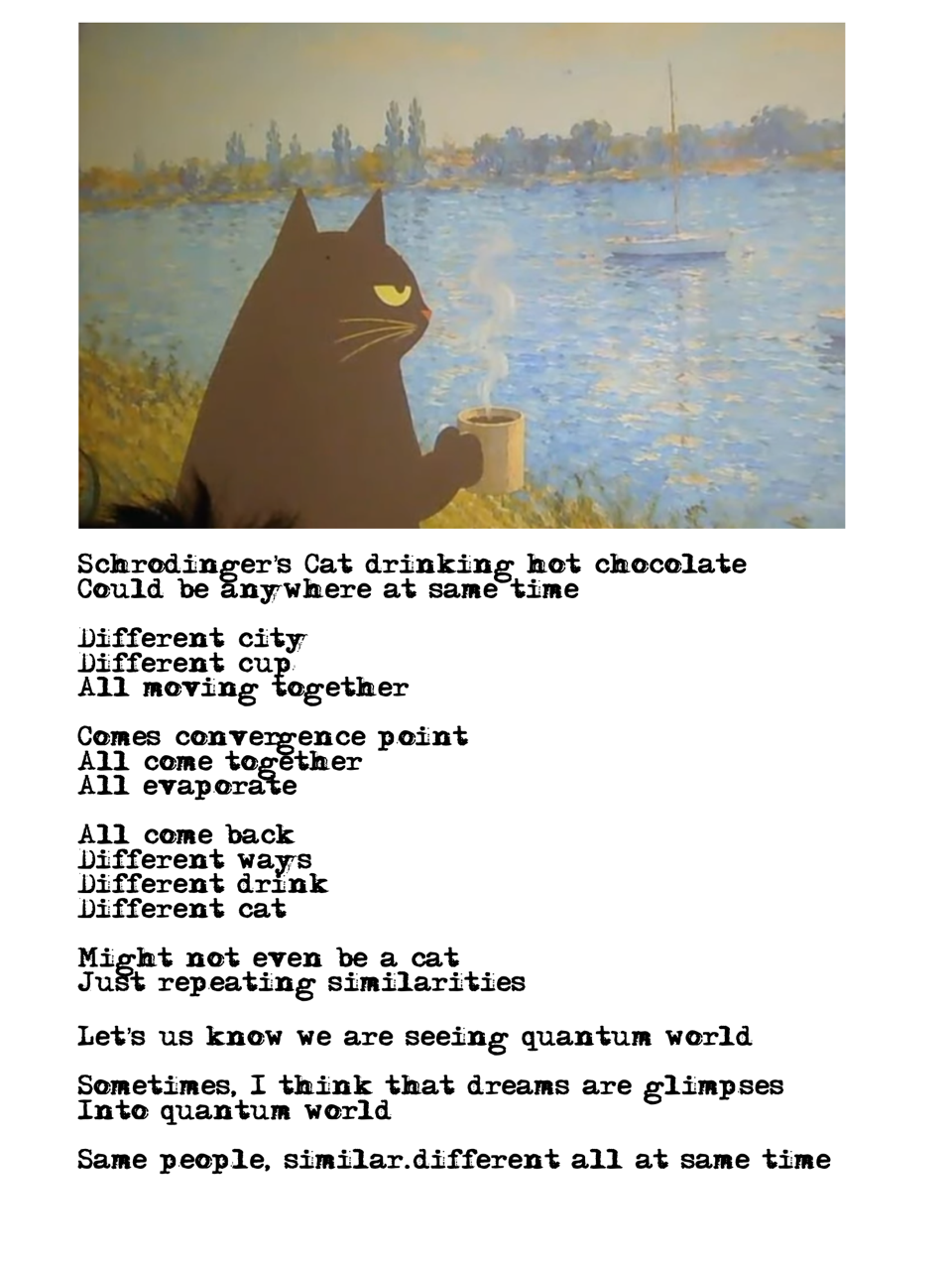 Schrodinger's Cat — poem and illustration by Moe