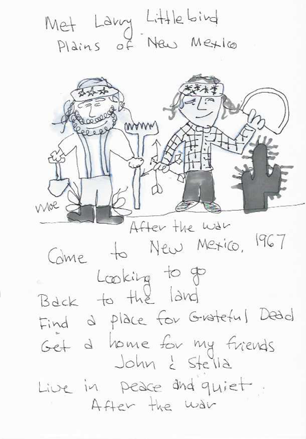 Moe's story of Larry — page 1: Met Larry Littlebird. Plains of New Mexico.