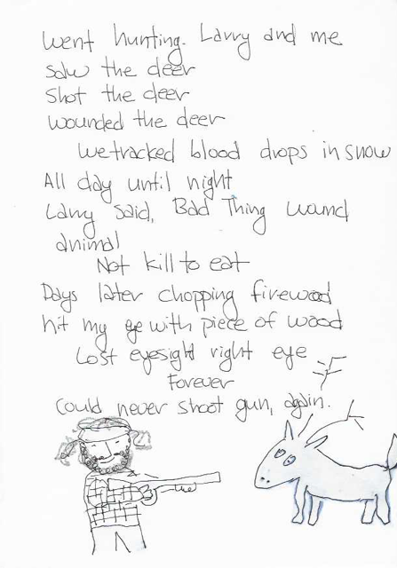 Moe's story of Larry — page 3: Went hunting. Larry and me.