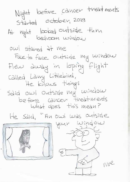 Moe's story of Larry — page 6: Larry died — got message. Just an email.