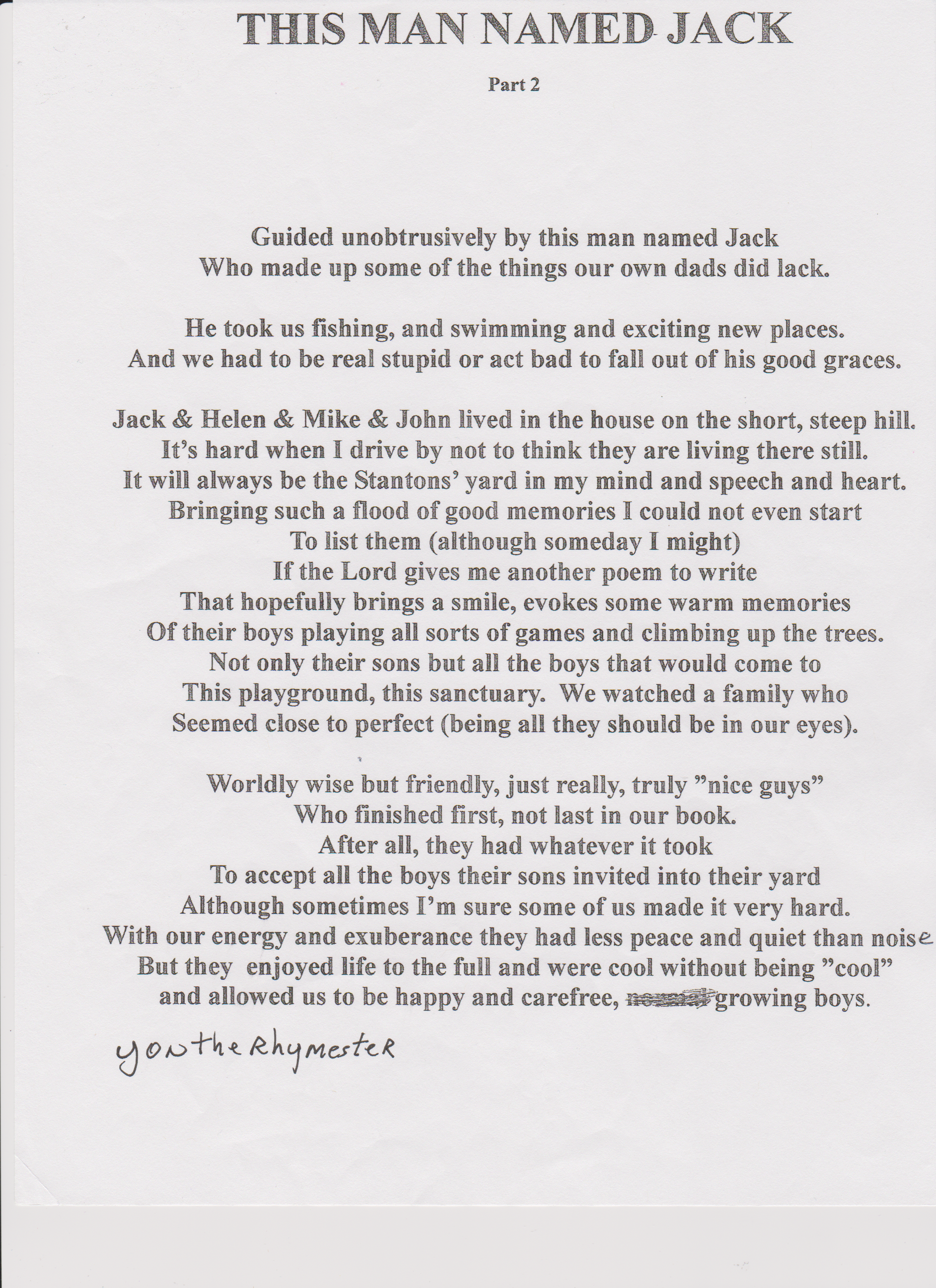 This Man Named Jack — Part 2 by Yon the Rhymester